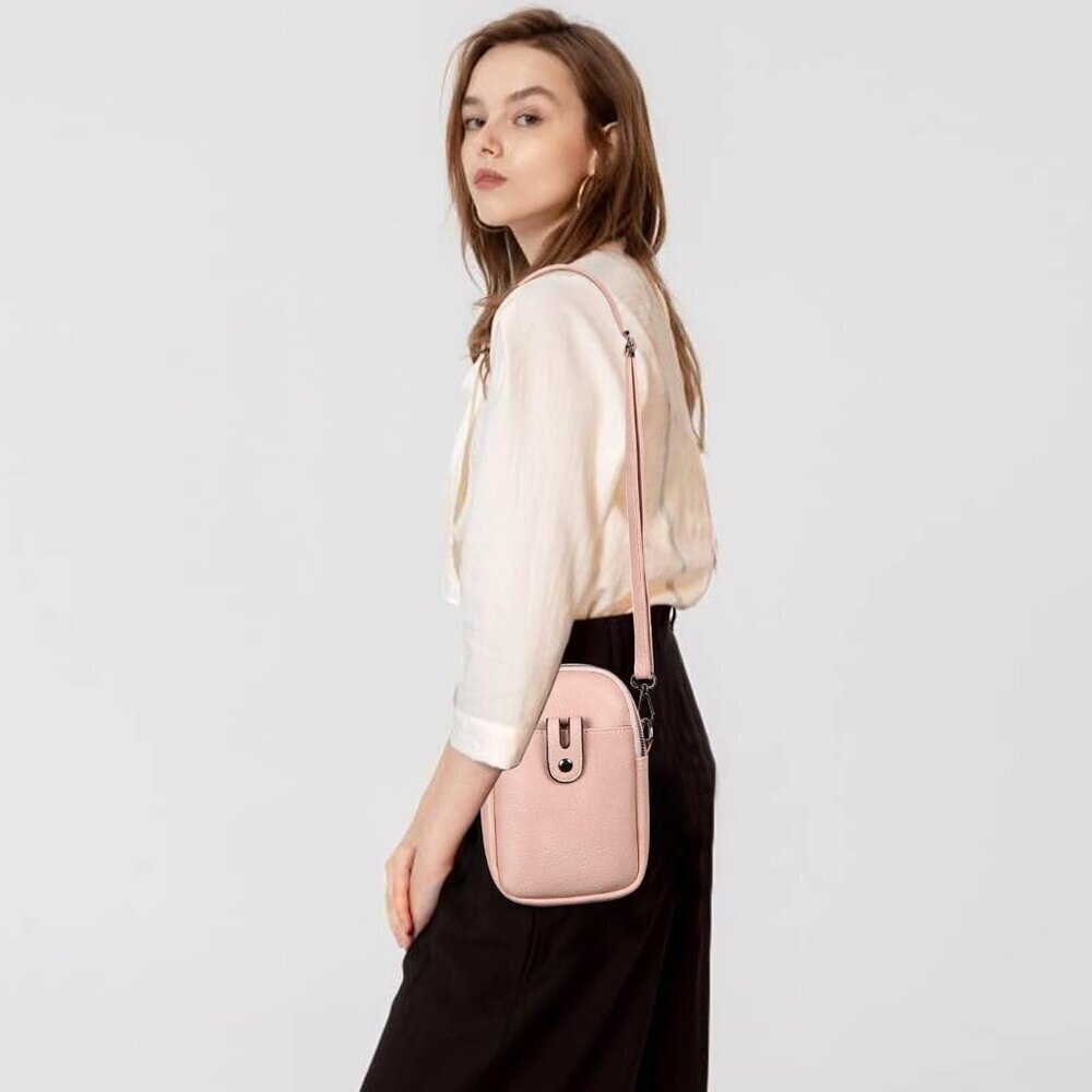 Women Y01 Pink Phone Purse Crossbody Bags for Small Travel Wallet Touch Screen - Picture 7 of 7